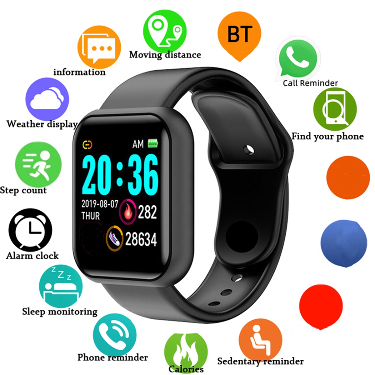 Health Wellness Bracelet - Männer Smart Uhren Farbe Bildschirm Bluetooth