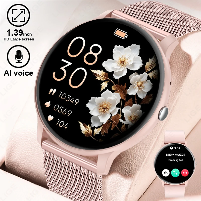 Health Wellness Bracelet - LIGE Bluetooth-Anruf-Smartwatch für Damen, Smartwatch mit