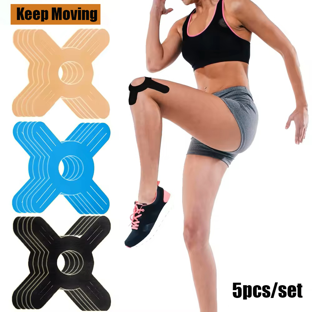 Sports Taping Precut - 5 Stück Vorgeschnittenes Kinesiologie-Tape für Knie,
