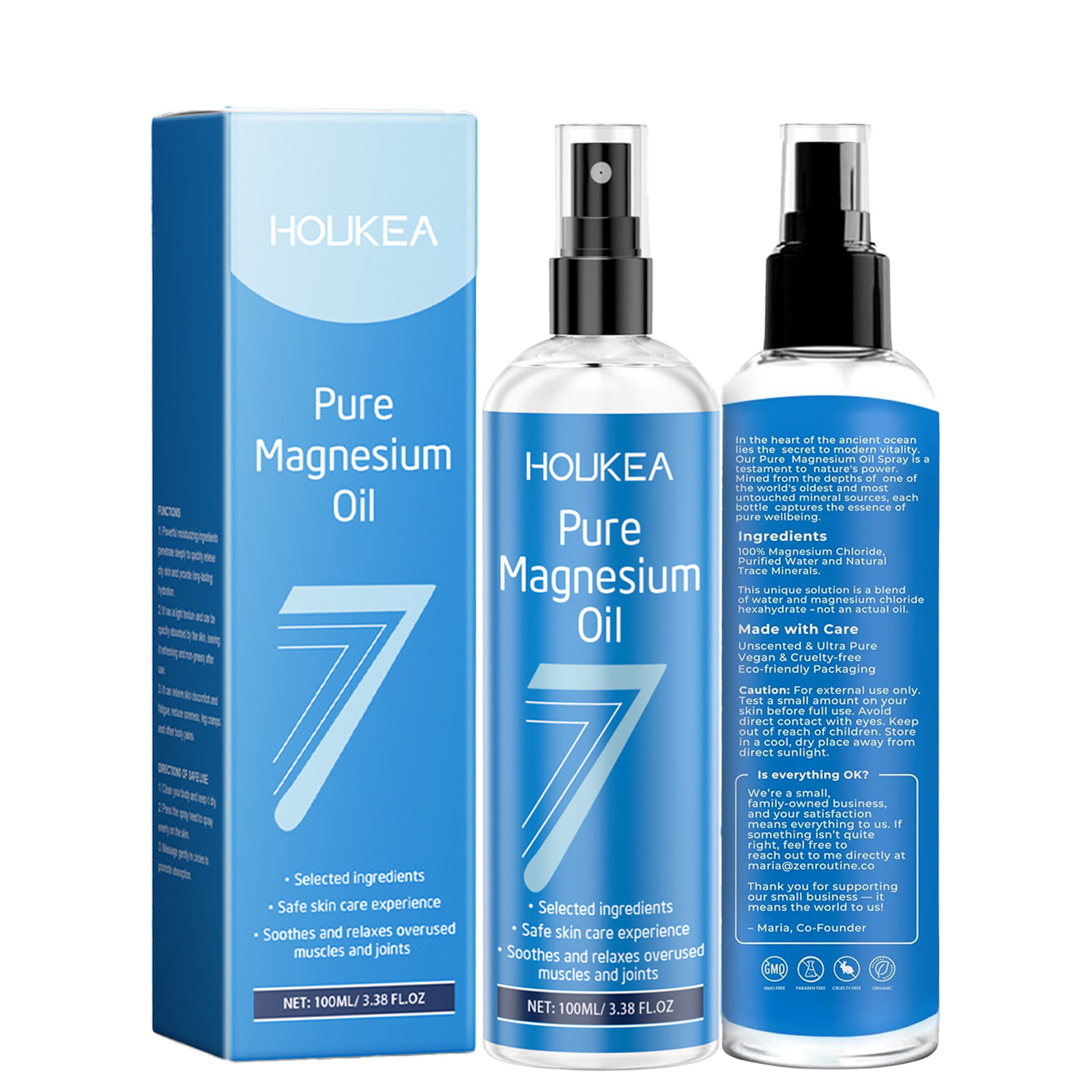 Bath Salts Magnesium - Reines Magnesiumöl-Spray - USP-Qualität Magnesiumchlorid-Flüssigkeit für