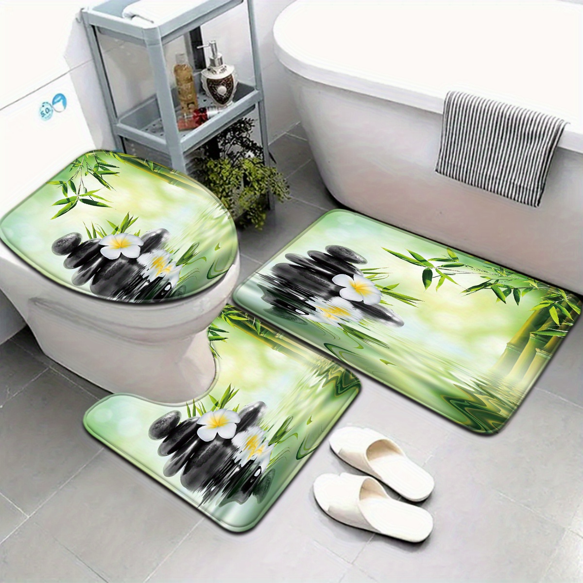 3-teiliges Toilettensitz- und  – Bamboo Bath Mat Bewertung und Preis